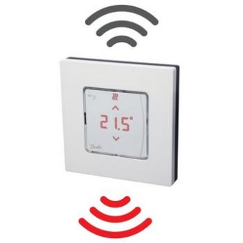 Danfoss Icon 24В беспроводной сенсорный комнатный термостат с ИК-датчиком, накладной 088U1122