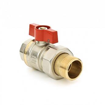 Кран шаровой латунь BVR Ду15 ВР/HР полный проход с американкой Danfoss 065B8203