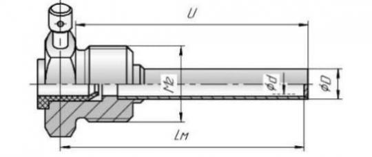 Гильза термометрическая ГЦР.105П-G1/2-8/6-100-2,5