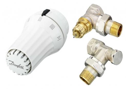 Комплект терморегулятора угловой RAE, RA-FN, RLV-S ду 15 Danfoss