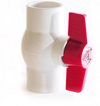 Кран ПВХ шаровый 1" (КВ-КВ) PTFE