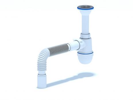 Сифон Ани 1 1/2*40 с литым выпуском,с гибкой трубой 40х40 C0505