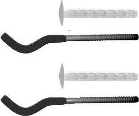 Комплект плоских кронштейнов Royal Thermo с дюбелями 7,2х170мм, черные