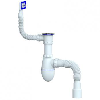 Сифон мойки бут г/пер 3 1/2х40 гофр 40х40/50 нерж/сетка Unicorn B426