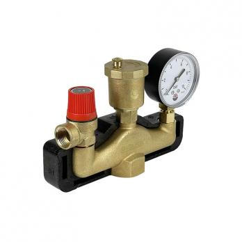 Группа безопасности латунная КЛАССИК в теплоизоляции 3 бар VALFEX VF.461.0.3P