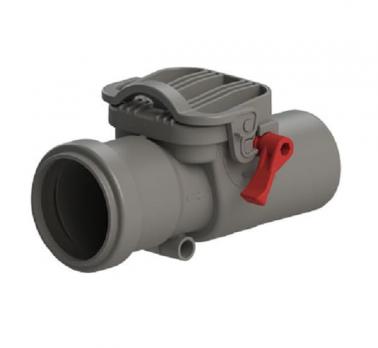 Канализационный обратный клапан PP-H ТП-86.40 серый безнапорный Дн40