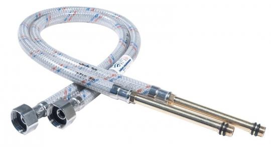 Комплект гибкой подводки для смесителя НЕЙЛОН (штуцер 106/100мм) 1/2”хM10 L-40см (пара) ГП002271