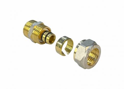 Соединитель обжимной с переходом на НР VALFEX 20 x 1/2