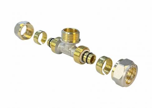 Тройник обжимной с переходом на НР VALFEX 26х3/4"х26 VF.333.N.263426