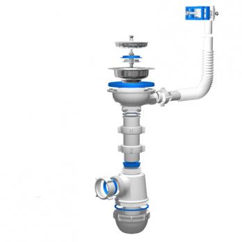 Сифон Ани 3 1/2*40 с переливом мойки А0145S