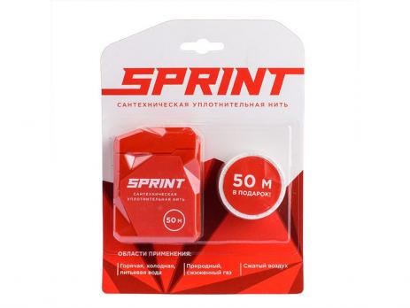 Нить уплотнительная 50м+50м вода/газ катушка Sprint
